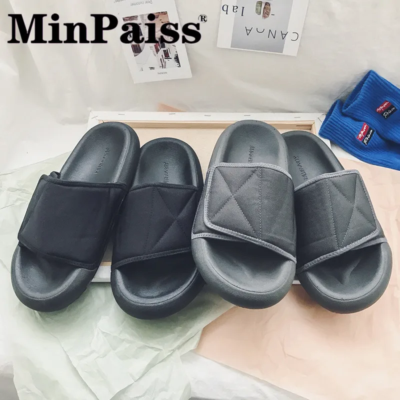 Men's Family Foam Sandals - MINPAISS - Mens Shoes Outside Couple Fashion Stars with Fat Bread, Thick Bottom, Beach Cool