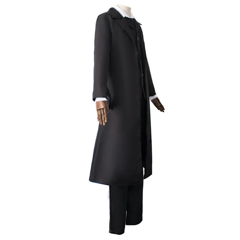 Костюм для косплея дазай Осаму из аниме бродячие псы черный тренчкот наряд