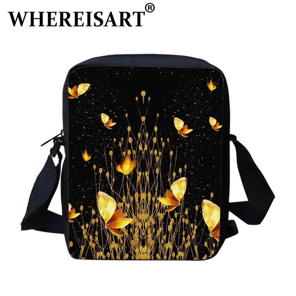 

WHEREISART Newest Customized Design Phone Card Crossbody Bag Unisex Inimitable Butterfly Pattern Messenger Bag Kosher Travel Bag