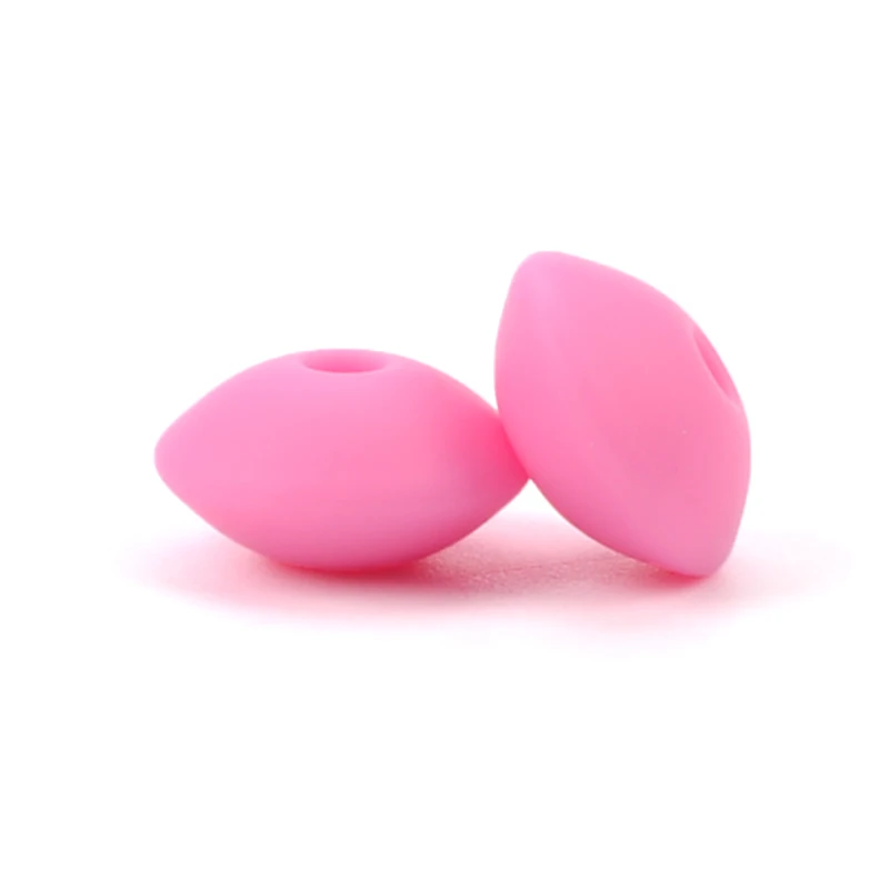 pink LOFCA 200 шт./лот силиконовые чечевицы 12 мм свободные Детские Прорезыватели BPA бесплатно DIY бусины для прорезывания зубов ожерелье соска цепь - Цвет: pink