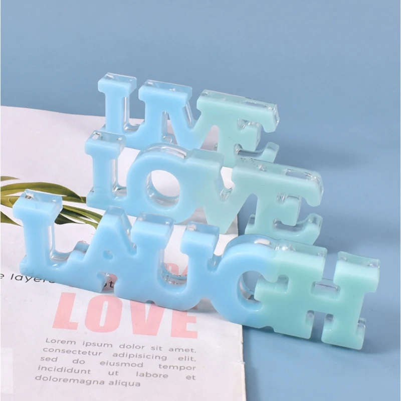 

DIY Letter English Words Crystal Epoxy Resin Mold Room Listed Pendant Hanging Ornament Silicone Mould
