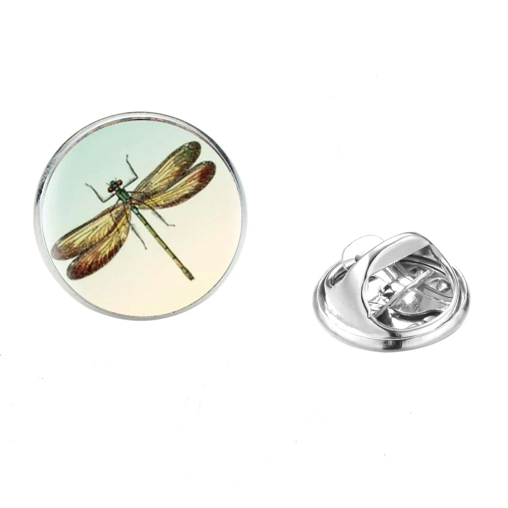 SIAN Hot Insect Dragonfly Pins Badge Blue Flower Retro Photo Punk Glass Crystal Brooch Women Suit Dress Decorative Pin | Украшения и