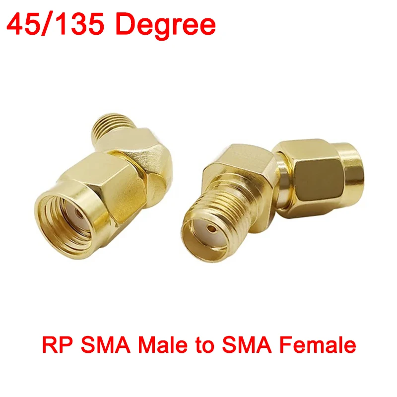 1 шт. SMA RF коннектор RP SMA штекер к гнезду SMA 45 угол 135 градусов RF Coaxail адаптер для антенн FPV очков