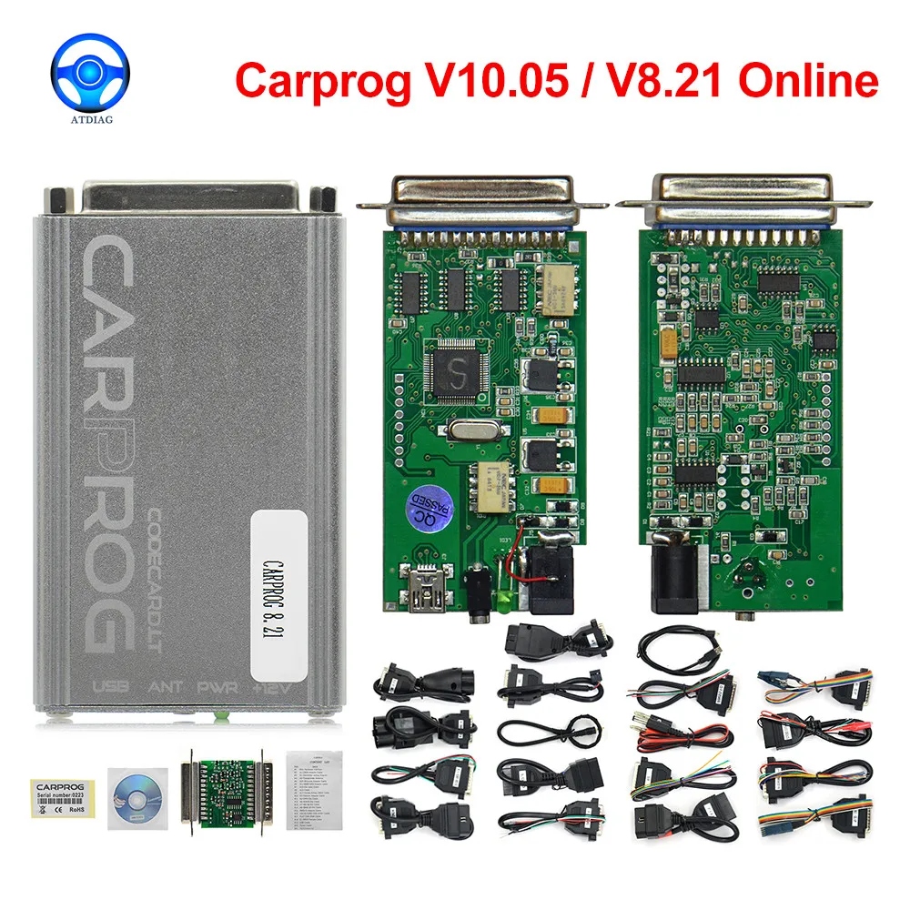 Auto repair tool CARPROG V10.05 V10.9 Or V8.21 Online Version programmer 74hc125 chip car prog With 21 Adapters in stock | Автомобили и