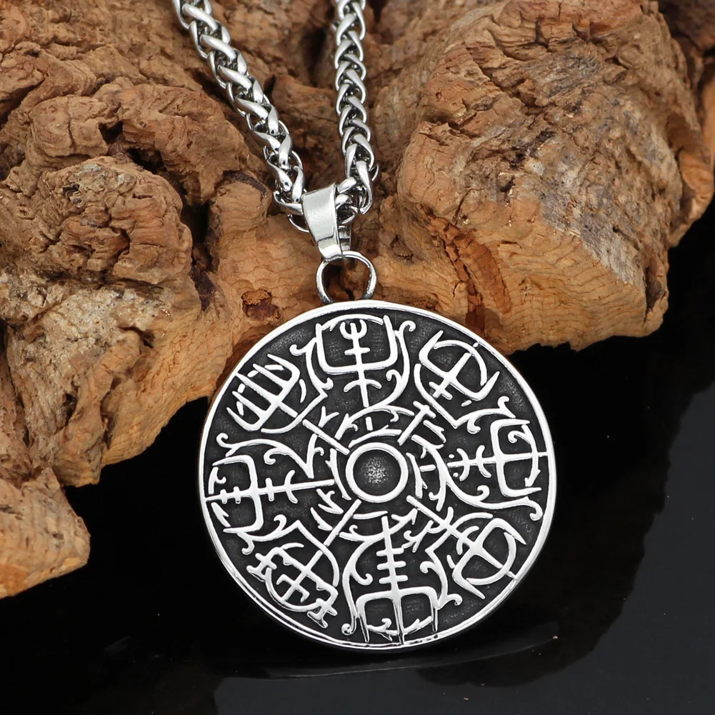 Мужской скандинавский Викинг vegvisir амулет odin кулон ожерелье из нержавеющей стали