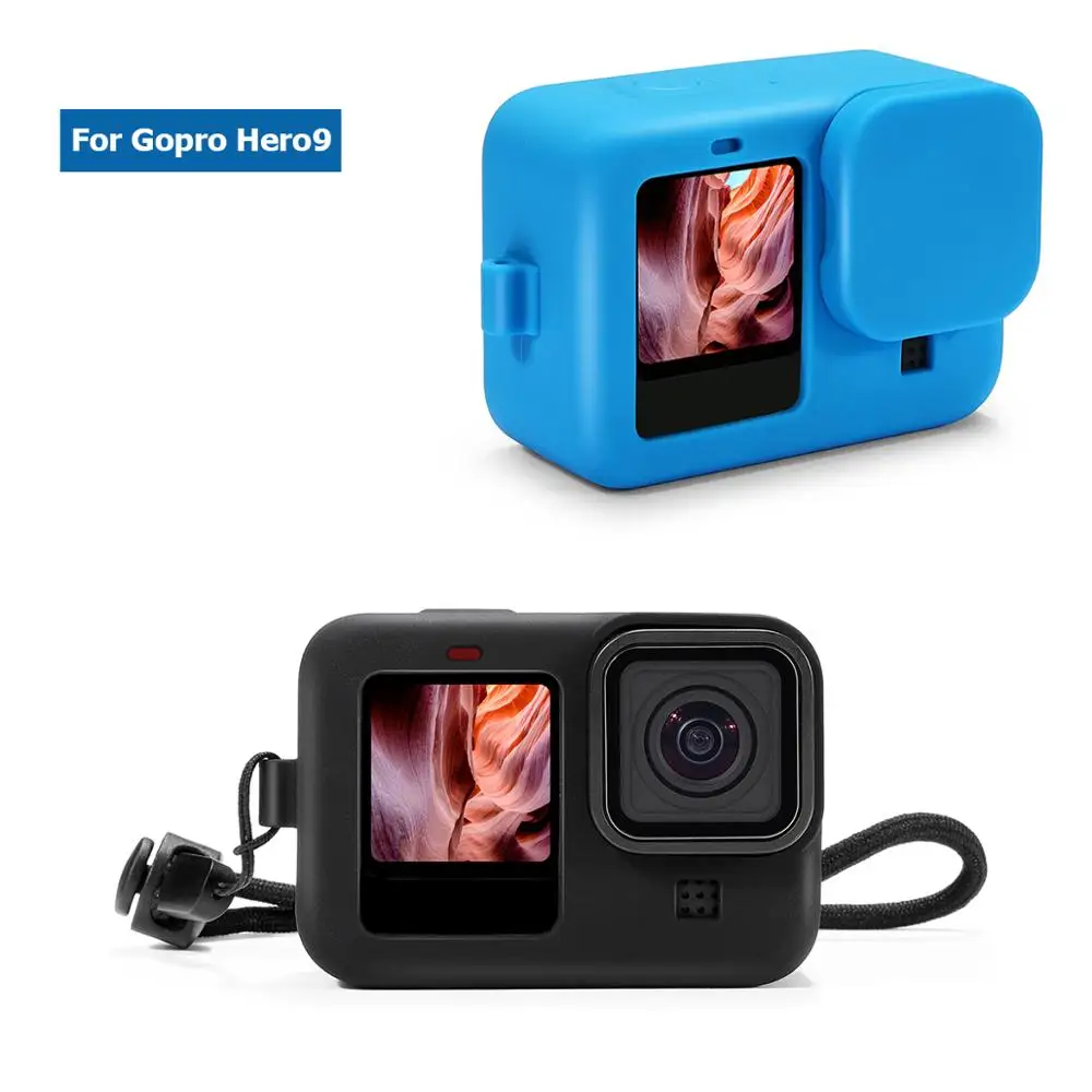 

Silicone Case Lens Cap Protective Cover For GoPro Hero 9 hero9 Black Accessories For GoPro9 Black / Blue
