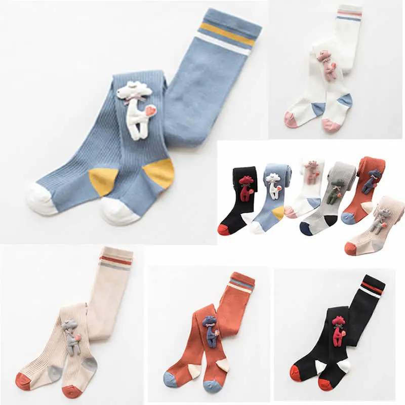 Колготки для маленьких девочек модные осенне-зимние колготки Мультяшные