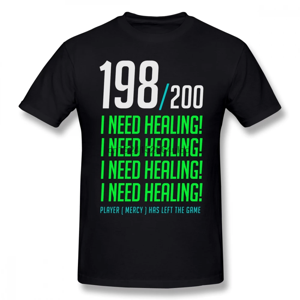 Футболка Genji 198 I NEED heal Player оставила футболку Мужская забавная с принтом большие