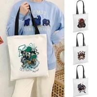 large shoulder bag women canvas shopping bags cotton cloth fabric grocery handbags cartoon pictures tote girl book bag