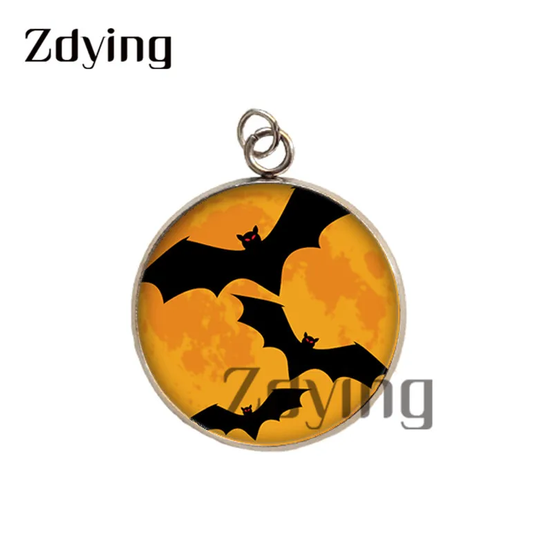 2 шт. круглые стеклянные подвески с изображением животного летучая мышь кошки
