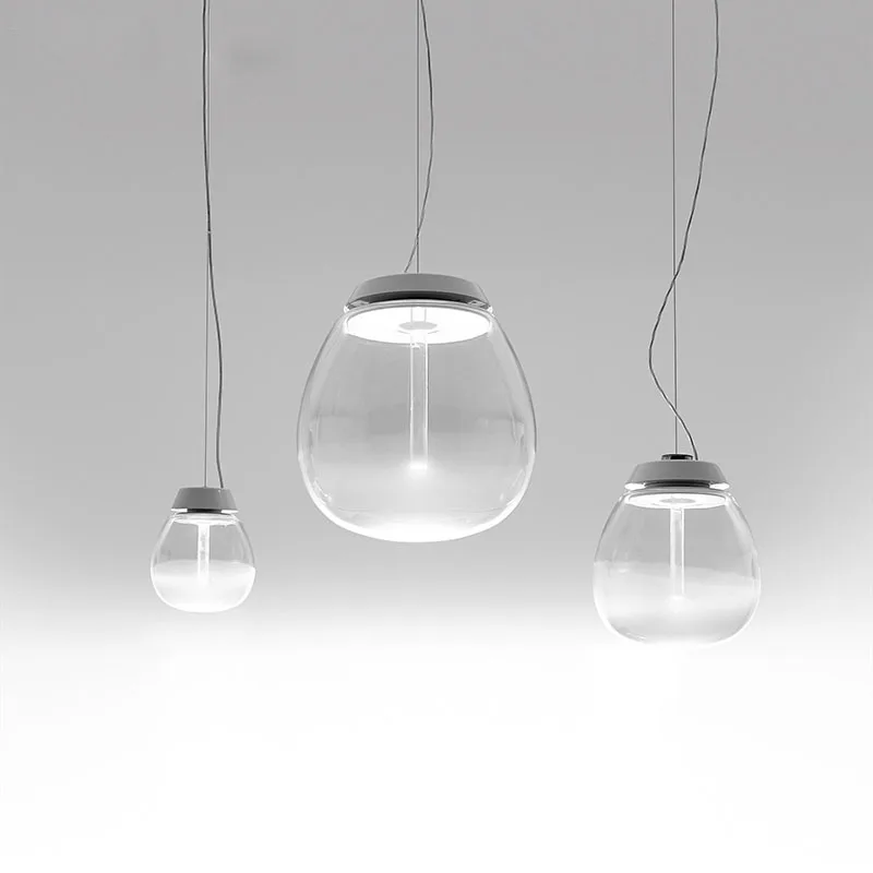 

LED Glass ball Pendant Lights Bedroom Bedside Lamp Post-modernDesigner Pendant Lamp Dining Room Kitchen Hanging Lamps lighting