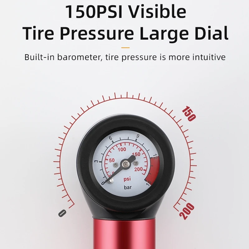 Велосипедный насос из алюминиевого сплава портативный выдвижной высокого