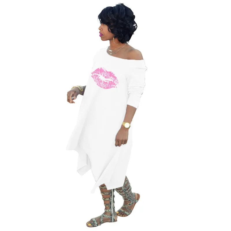 Женские свободные повседневные платья до колена с длинным рукавом и круглым