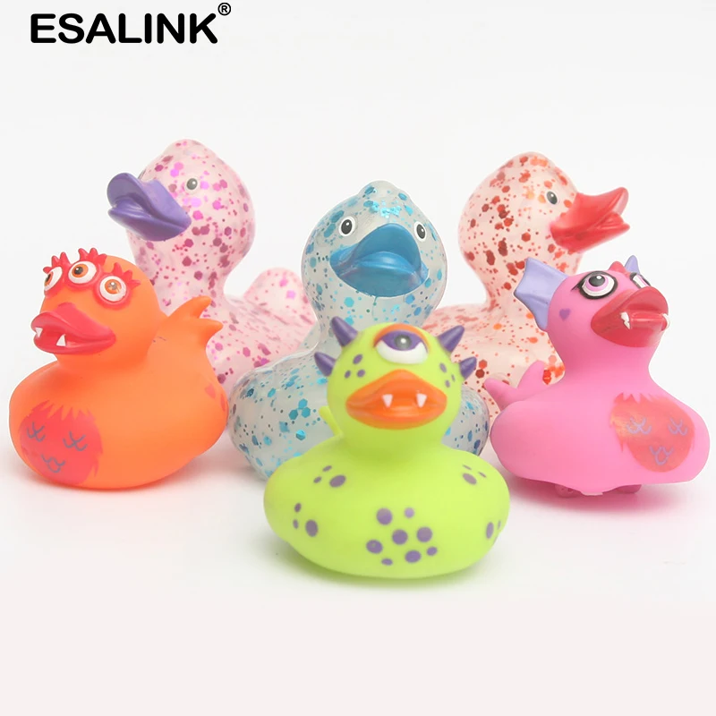 ESALINK 6 шт. детские игрушки прозрачные цветные блестки утка оранжевый зеленый
