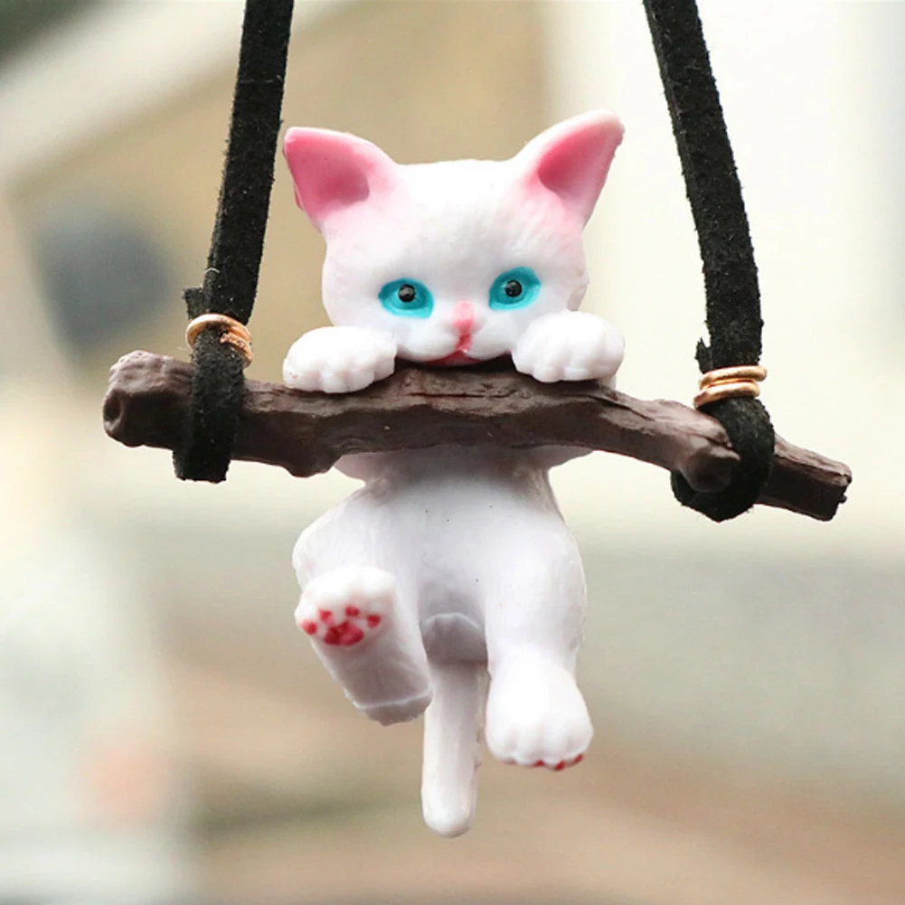 

Car Branch Cat Pendant Rearview Mirror Pendant Cute Car Interior Car Hanging Supplies for Women Girls Car Accessories Dropship