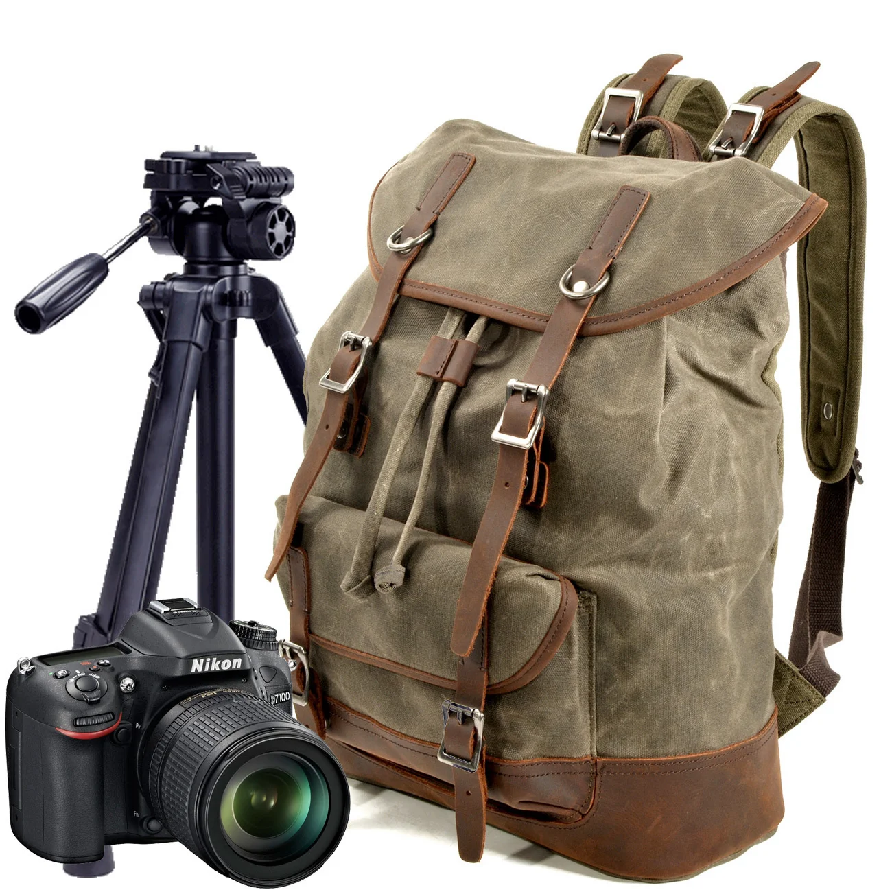 

Outdoor Double Shoulder Photography Tas Waterproof Canvas Backpack Removable Liner Slr Digital Outdoor Camera Tas