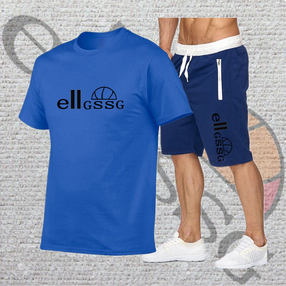 

eiigssgRunning men's T-shirt sports fashion printed T-shirt short sleeve + pants football basketball tennis shirt quick drying f