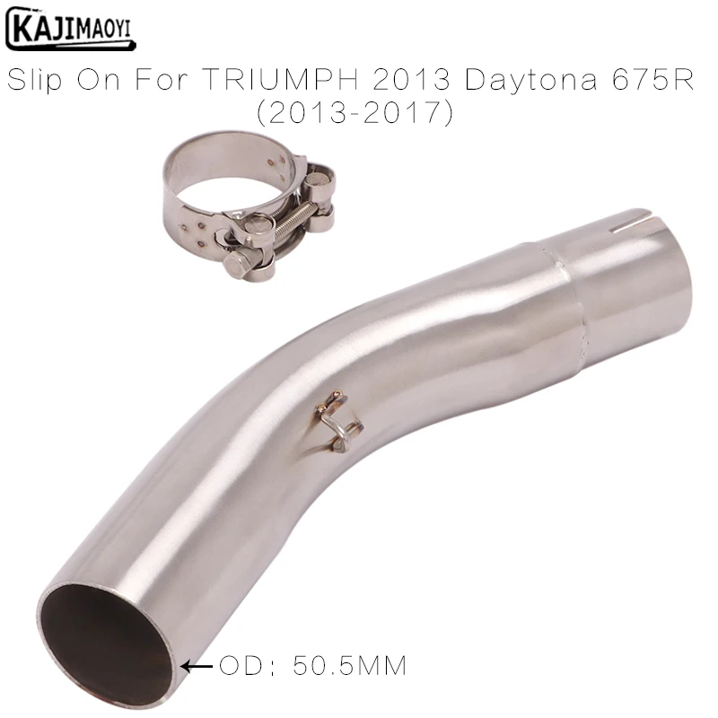 

Motorcycle Exhaust Modified Side Exhaust Middle Link Pipe Slip For TRIUMPH 2013 Daytona 675R 2013 - 2017 Connect 51MM Muffler
