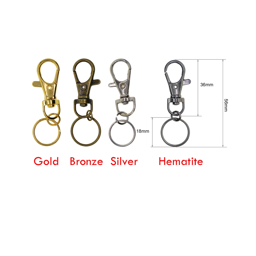

20 pcs assorted colors Alloy metal Small lobster clasp with Split Key Ring connector keychian keyrings FOB DIY supplies