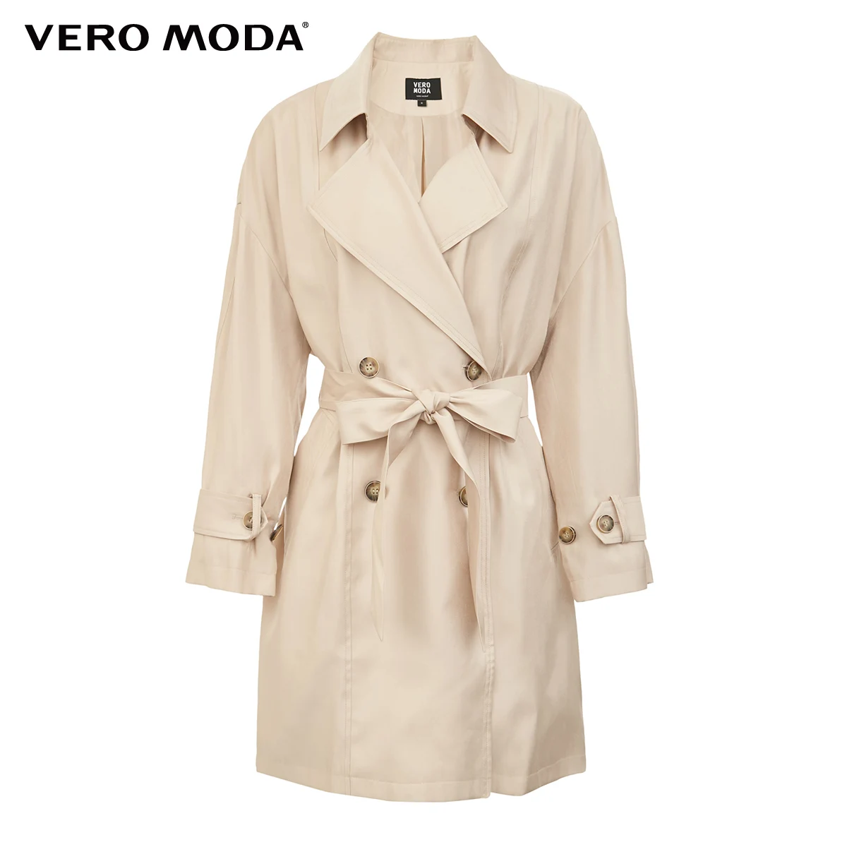 

Vero Moda Women's Office Retro Lapel Double Breasted Trench Coat | 319321538