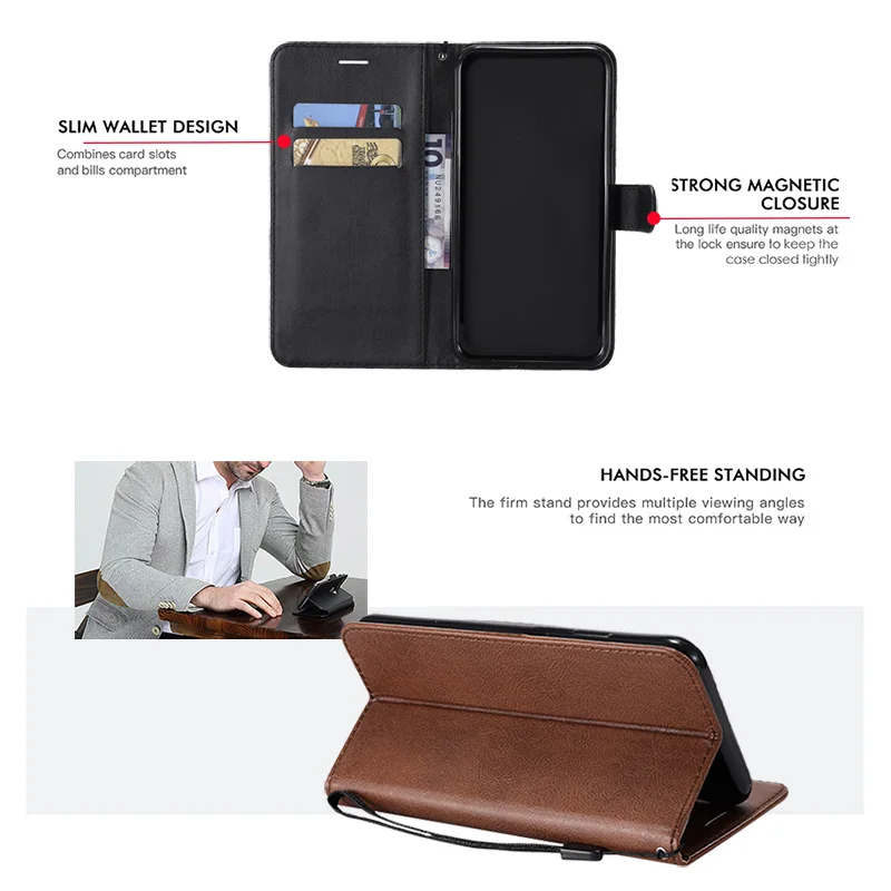 Luxury Wallet Case For Sony Xperia XA XA1 Ultra XA2 XA3 Flip PU Leather Card Pocket Phone Coque | Мобильные телефоны и