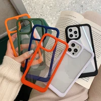 Clear Shockproof Phone Case For One Plus Pro Case For One Plus Nord N200 N100 Candy Color Frame Bumper Back Cover Funda