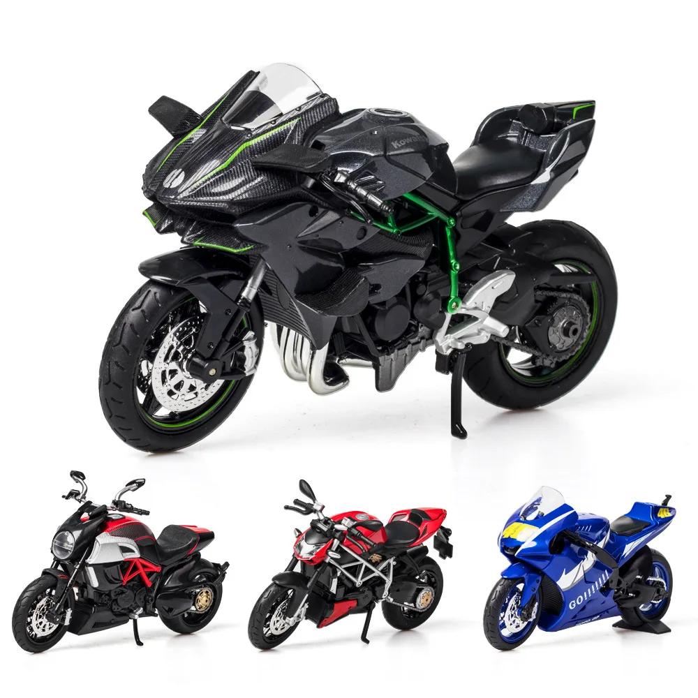 

Simulation Alloy 1:12 KAWASAKI H2R Racing Motorcycles Metal Motorcycle Model With Sound and Light Collection Childrens Toy Gift