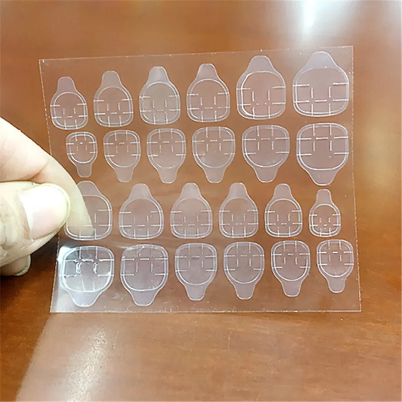 

10Sheet/pack Transparent Double Sided Adhesive Sticker Fingernail Art False Nail Tips Extension Tool Dropshipping SMJ