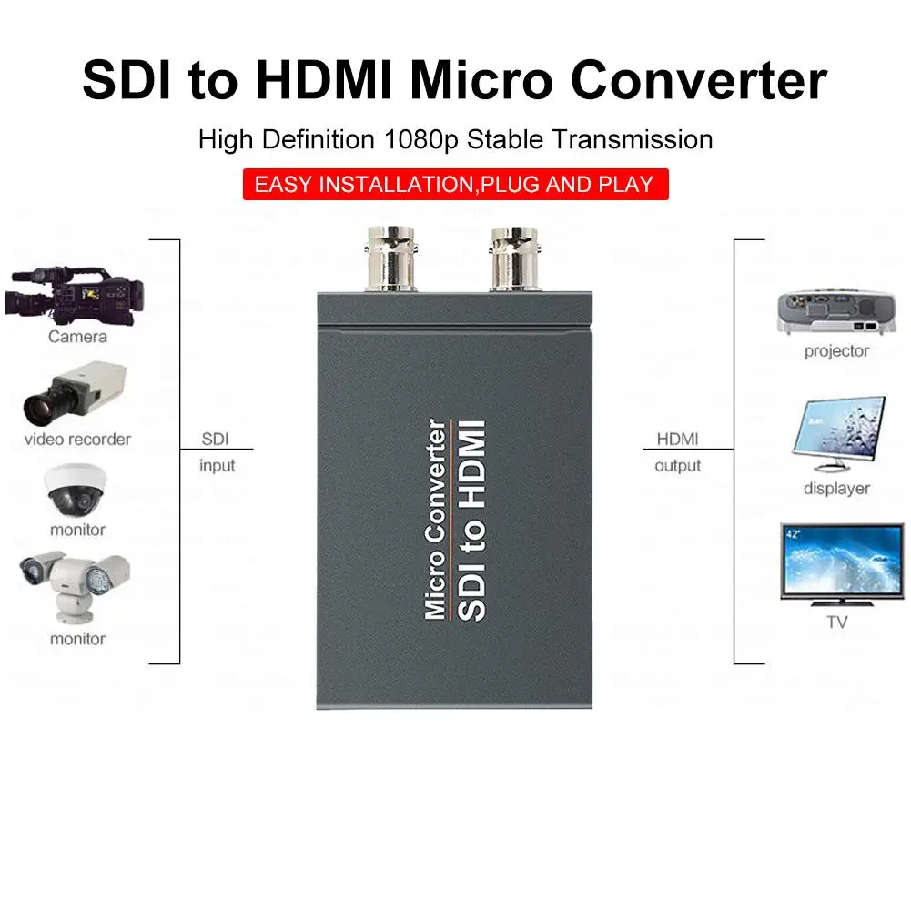 SDI к HDMI/HDMI с питанием Mini 3G HD SD видео микро Конвертер адаптер аудио Авто форматом