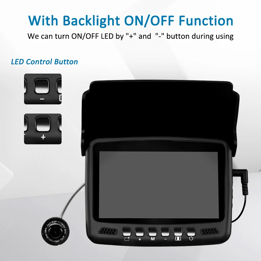 Продажа Рыболокатор Eyoyo EF43A, 20 м, 4,3 ТВЛ, подводная камера для подледной рыбалки, ЖК-монитор дюйма, 8 светодиодов, камера ночного видения для рыбалки, ла...