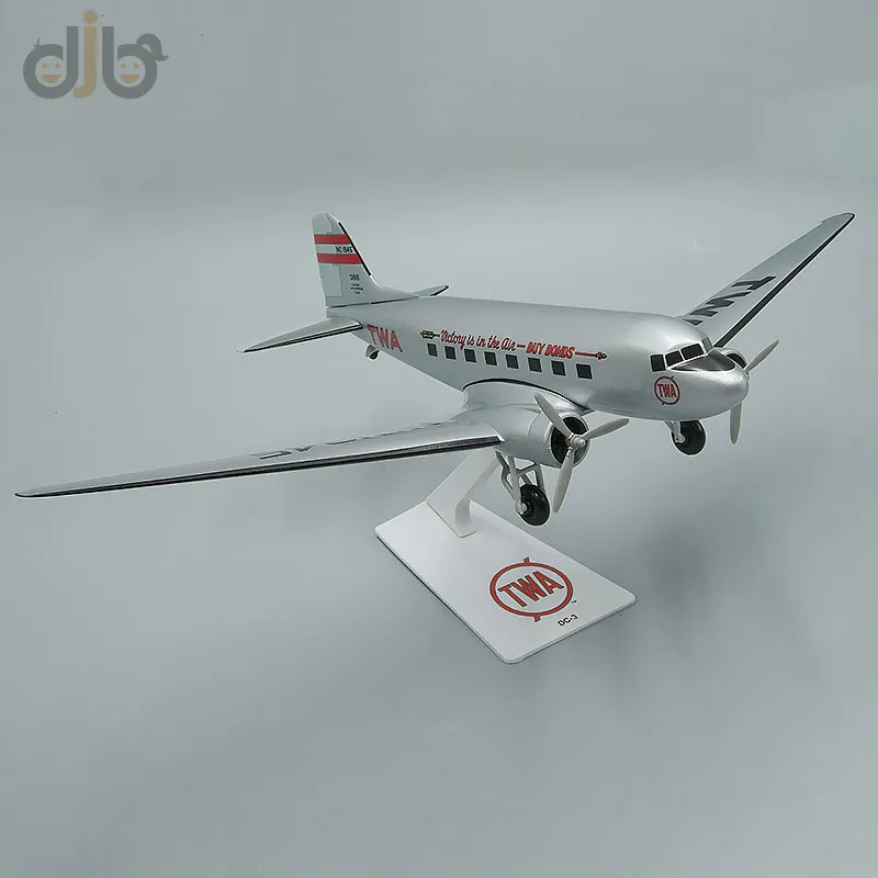 1:100 Aircraft Model Toy Trans World Airlines TWA DC-3 For Collection