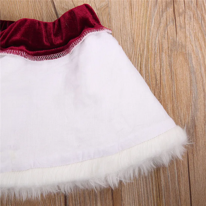 

Toddler Baby Christmas Clothes Baby Girls Autumn Winter Snowflake Letter O-Neck Long-Sleeve Velvet Romper+Plush Skirts+Hairband