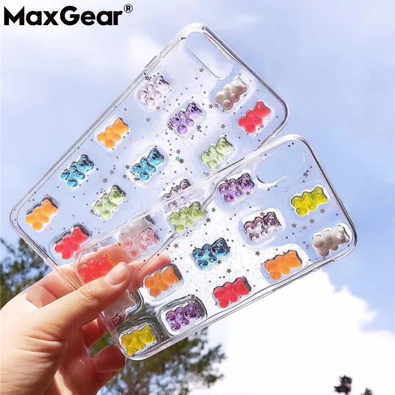 3D Милые чехлы с мультяшным единорогом для iPhone 11 Pro Max XS XR X 6 S 7 8 Plus Блестящий
