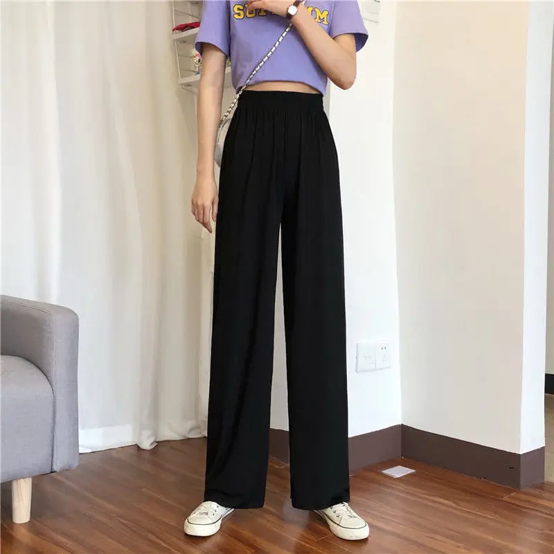 

Pants Women Spring and Autumn High Waist Drop Black Loose Summer Thin Mopping Casual Straight Straight Fall Long Pants