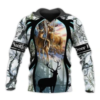 deer hunting 3d printed men hoodiessweatshirt harajuku fashion hooded long sleeve pullovers unisex streetwear yy 699