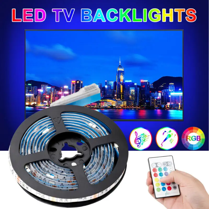 Новые поступления ТВ светодиодный задний светильник 4x50 см USB 5050 RGB полосы пульт