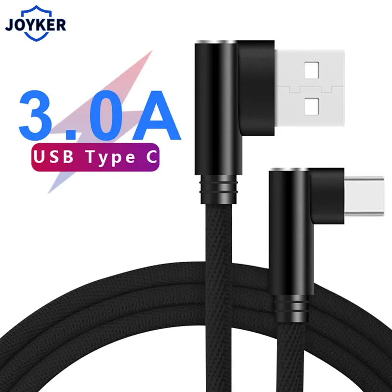 Кабель USB Type-C 90 градусов кабель для Samsung Galaxy Xiaomi Redmi USBC передачи данных Huawei P20 P30 Pro