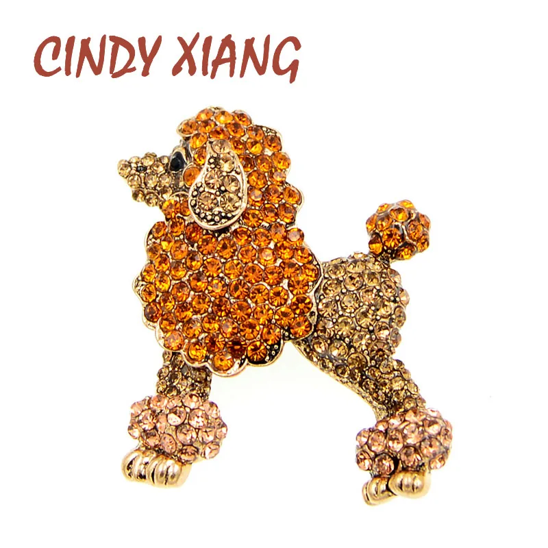 CINDY XIANG Стразы Пудель брошь броши в форме собаки для женщин милая яркая с