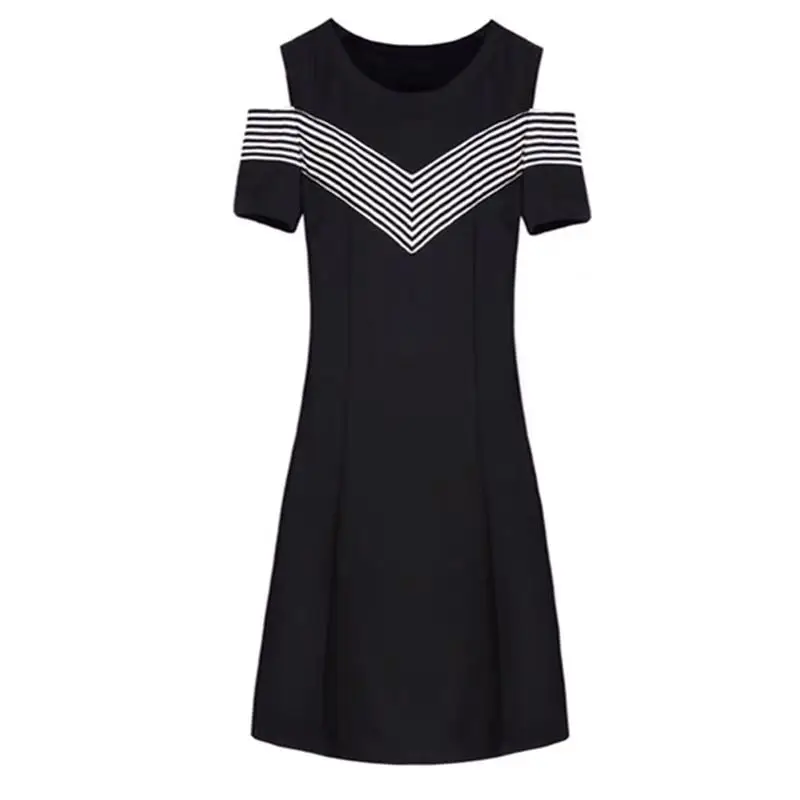 

Summer Print Casual Dresses Women Office Lady Vestido O-Neck Hollow Out Sleeve Casual Mini Dress A-line Dress Plus Size clothes