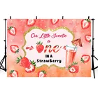 Avezano Лето Девочка 1st день рождения фон для фотосъемки с изображением розовый пастельный клубника вечерние фон торт Настольный Декор фото плакат опора