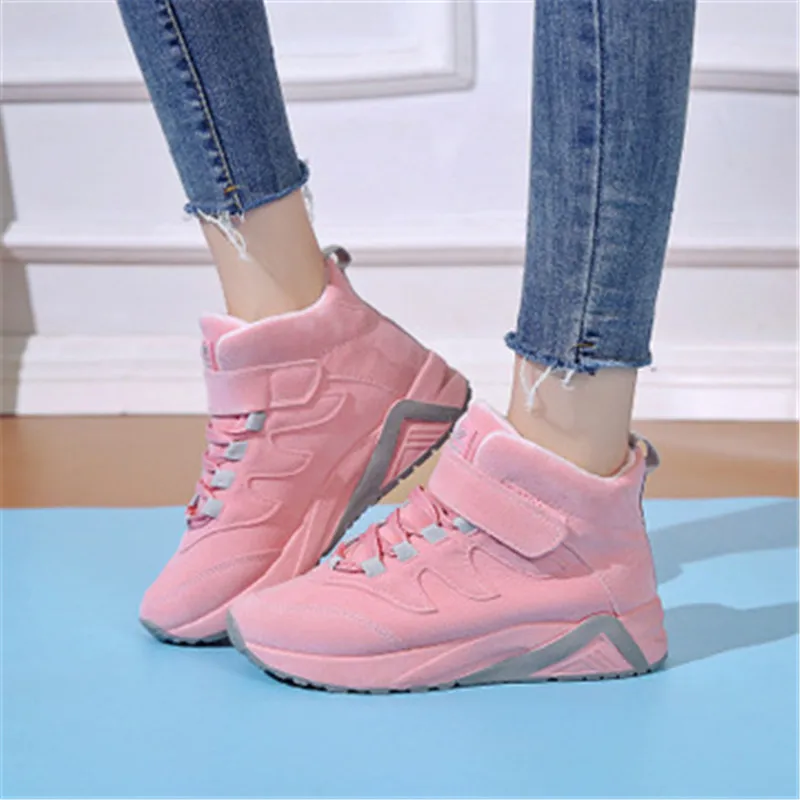 Новинка женские осенне-зимние кроссовки на платформе высокие для студентов