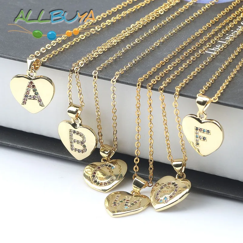 Женское Ожерелье в форме сердца с надписью 26 букв очаровательные ожерелья