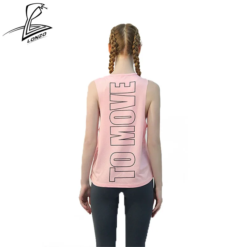 Жилет для йоги LONZO сексуальная сетчатая дышащая футболка без рукавов Женский