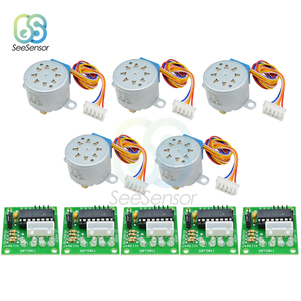Редукторный шаговый двигатель ULN2003 28BYJ-48 5 В 12 4-фазный для arduino шт. + плата |