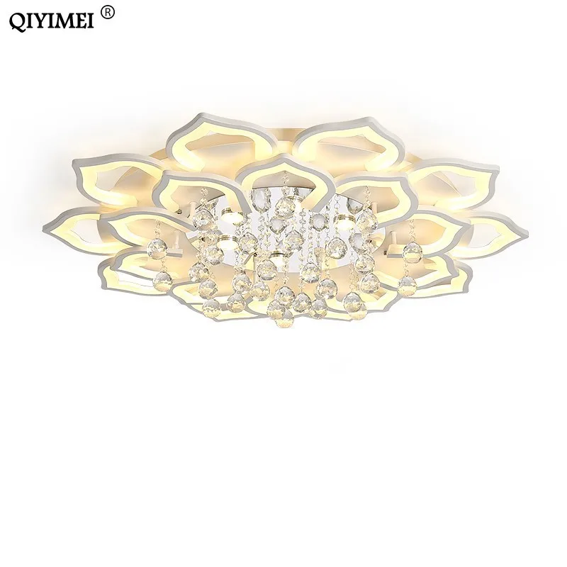 

White Acrylic Modern Chandelier Lights For Living Room Bedroom remote control Led indoor Lamp Home dimmable Lighting Fixtures de