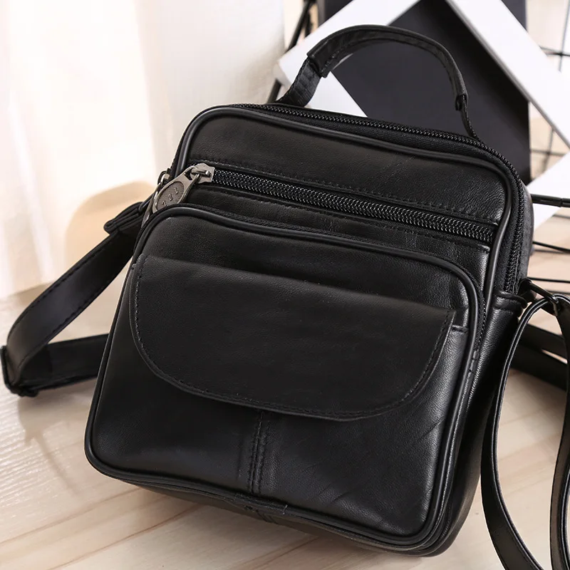 

Men Business Crossbody Bags Genuine Leather Black Handbag Shoulder Bag Sacoche Homme Bolso Hombre Sac Homme Bolso De Hombre