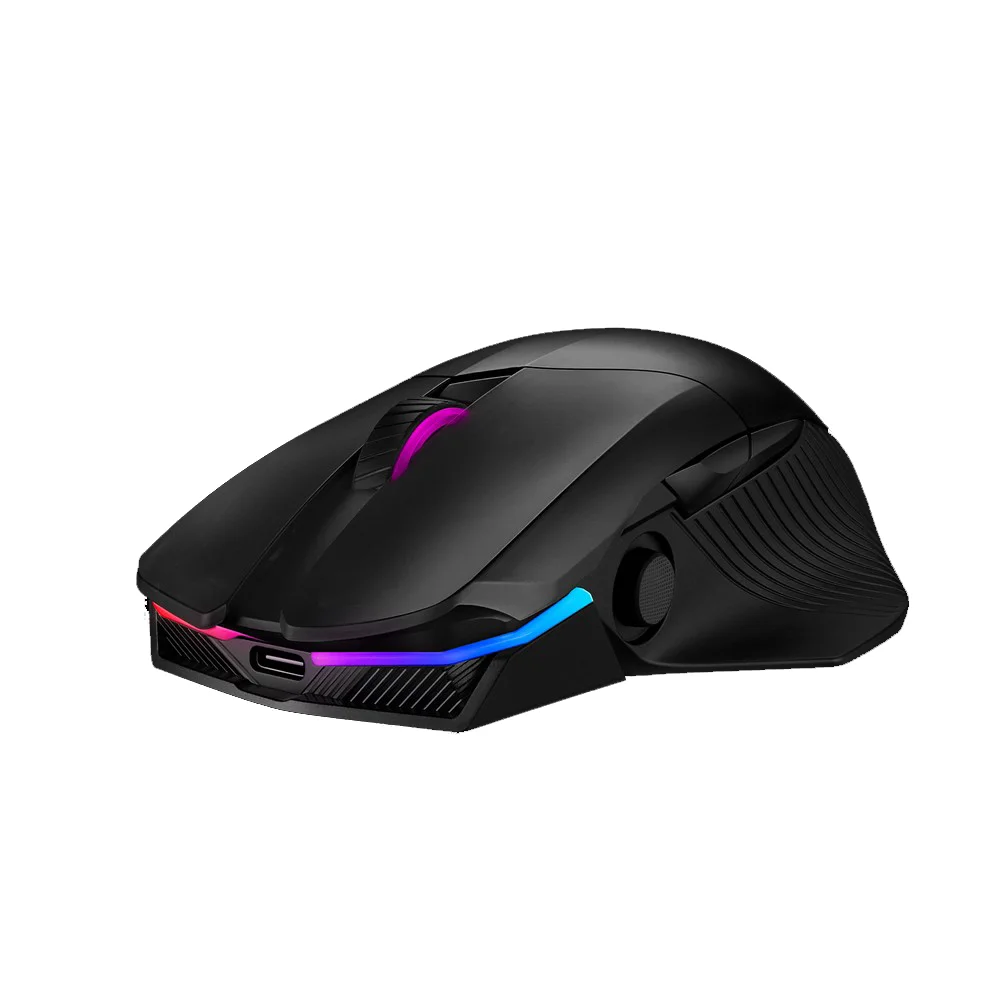 

ROG Chakram mouse with Qi charging,tri-mode connectivity (2.4GHz/Bluetooth), 16000 dpi, wireless Aura Sync lighting