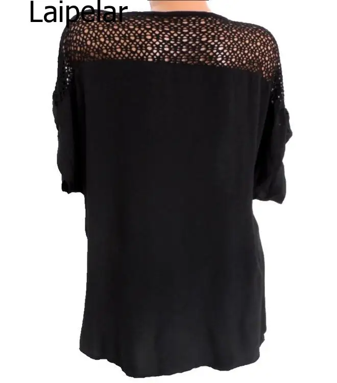 

Large Size Lace Women Blouses 2020 Summer Cotton Women Blouses Tops V-neck Bat Sleeve Embroidery High Quality Women Shirt