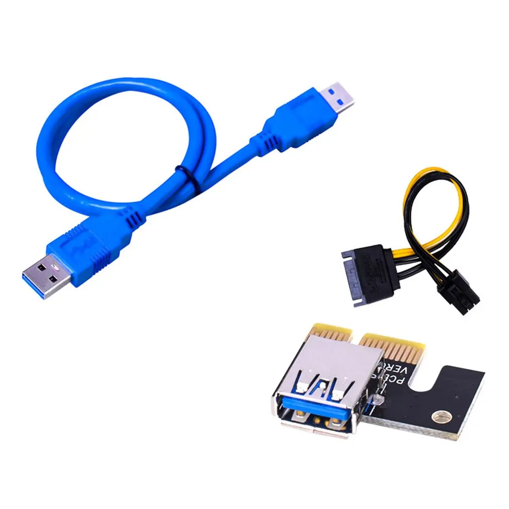 PCI-E Райзер 009S 1X 16x PCI E USB двойной 6Pin адаптер карта SATA 15pin для BTC Miner r 3 0 графическая |