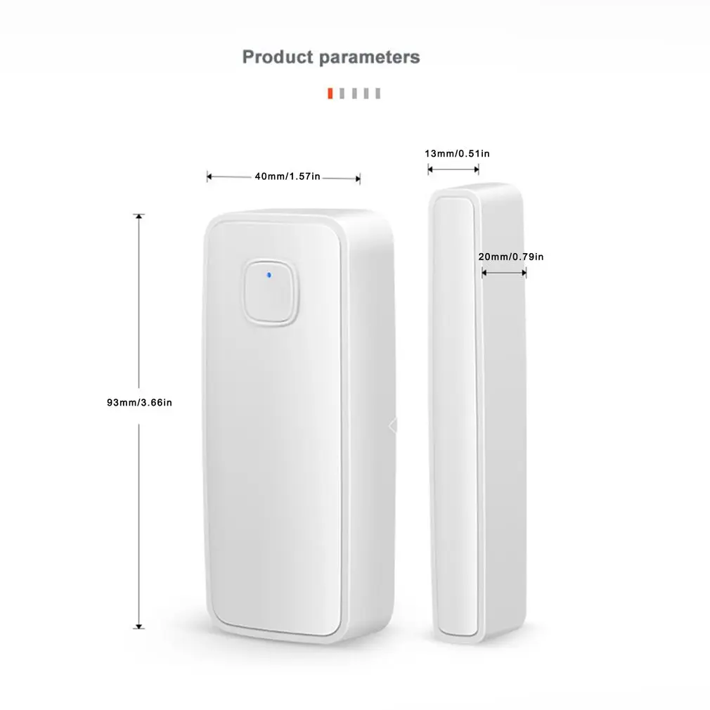 

Wireless Smart WiFi Door Window Sensor Detector Real-time Compatible With Alexa Assistant Auto Detection Door Magnetic Alarm